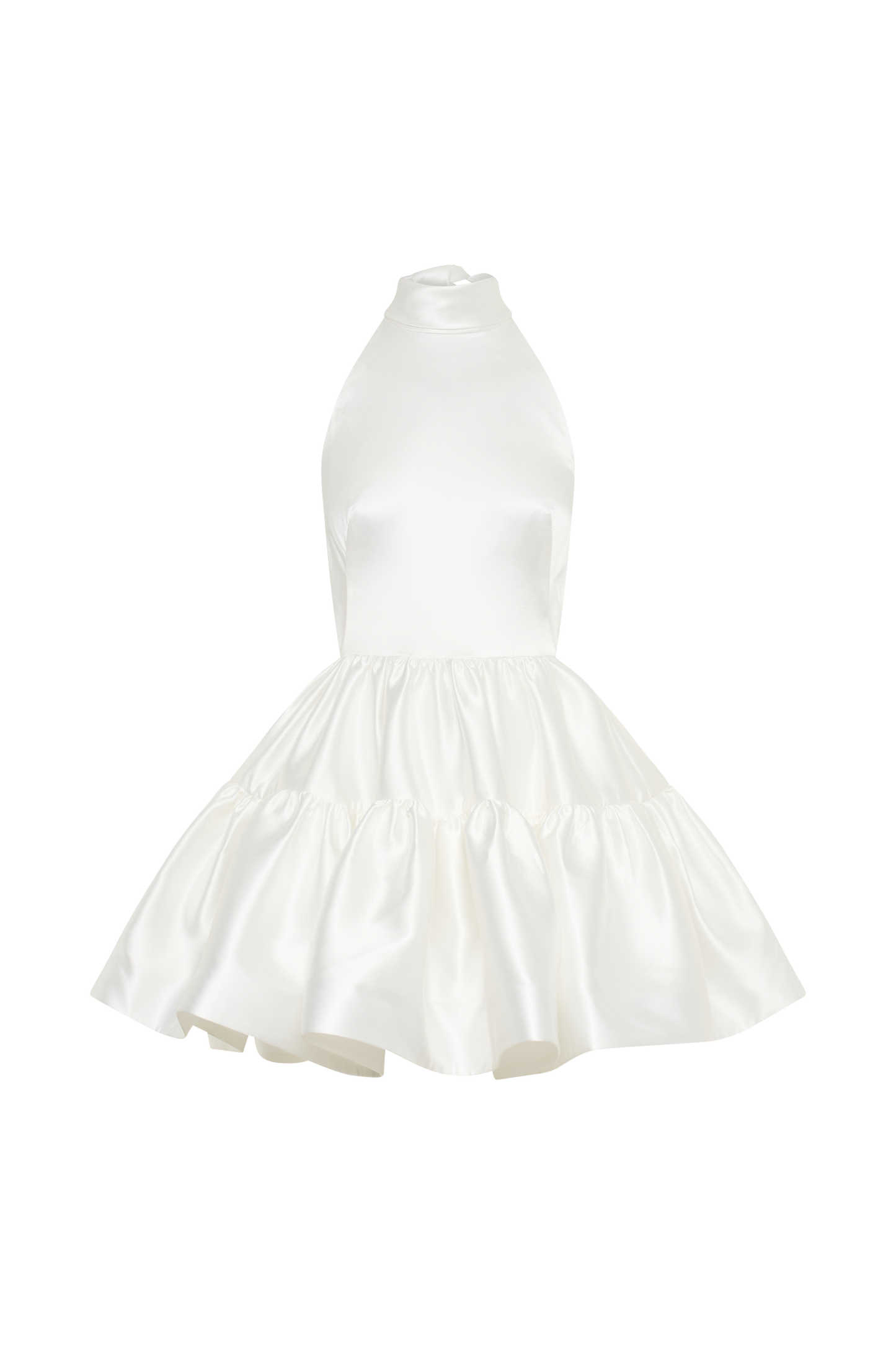 Dorota Saten Halter Mini Elbise - Beyaz