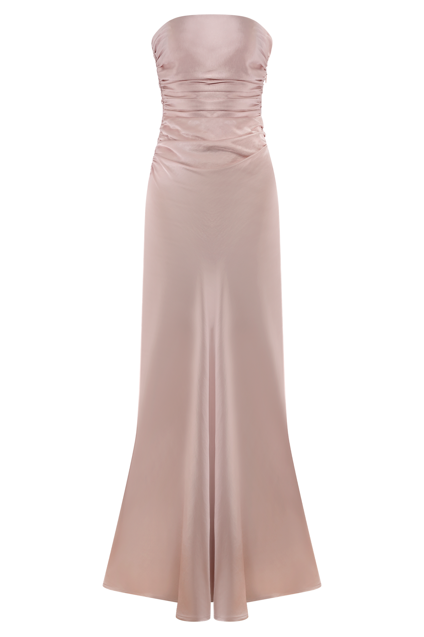 Cedar Strapless Saten Maksi Elbise - Soft Pembe