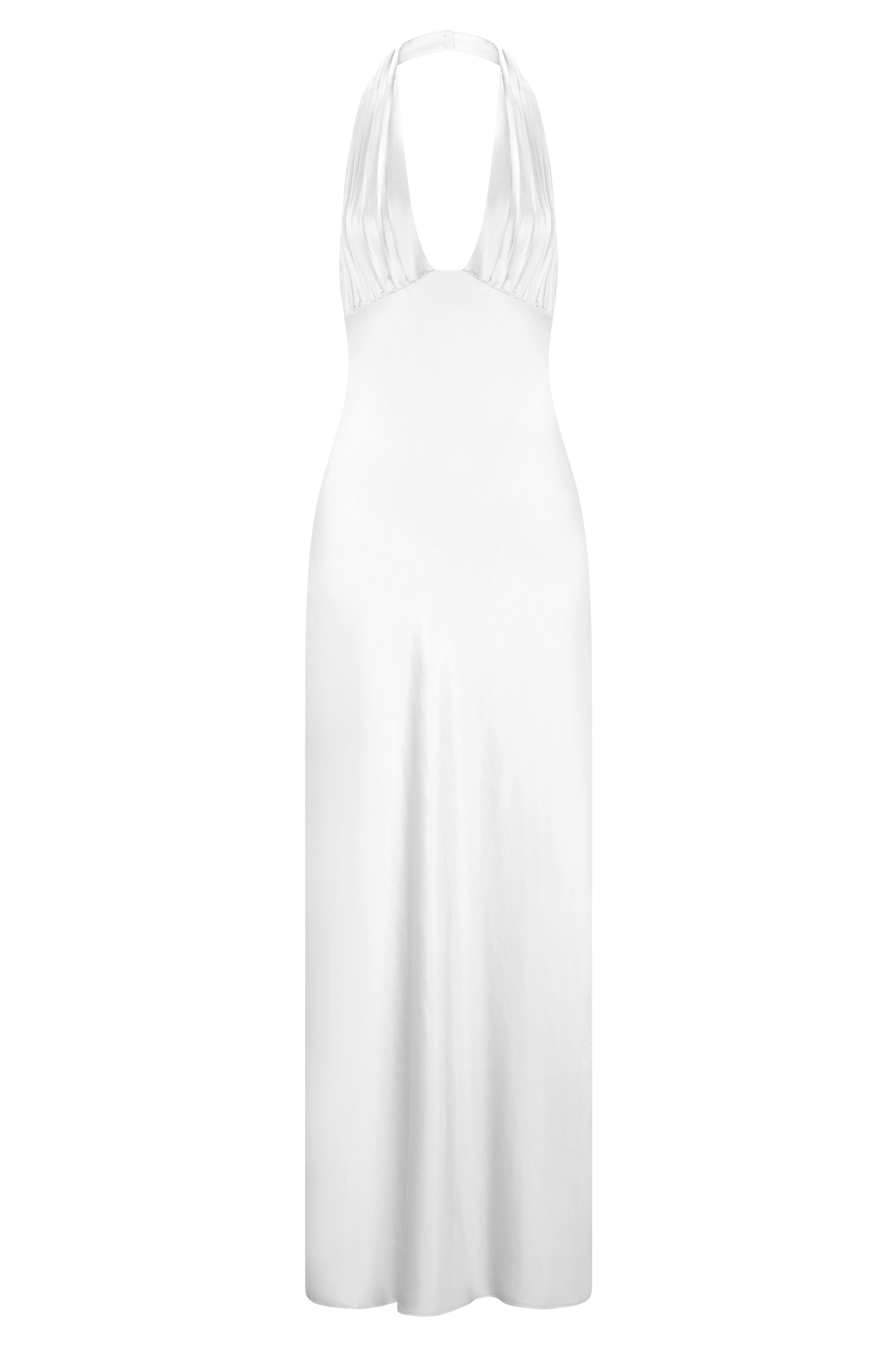 Alice Saten Halter Maksi Elbise - Beyaz