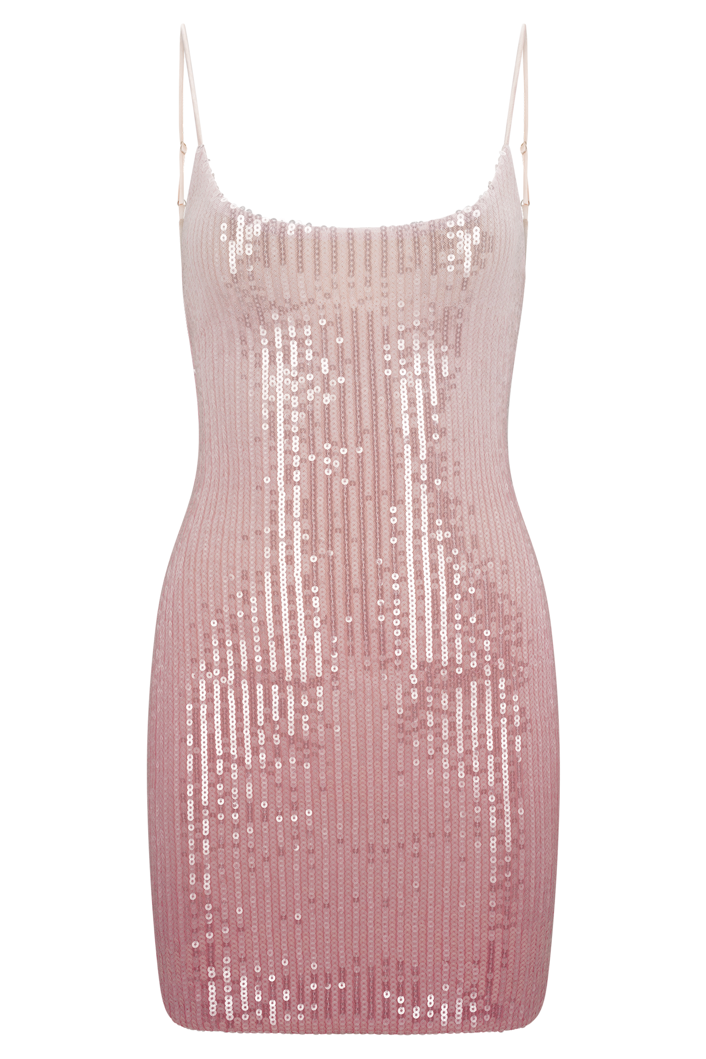 Mora Payetli Mini Elbise - Ombre Pembe