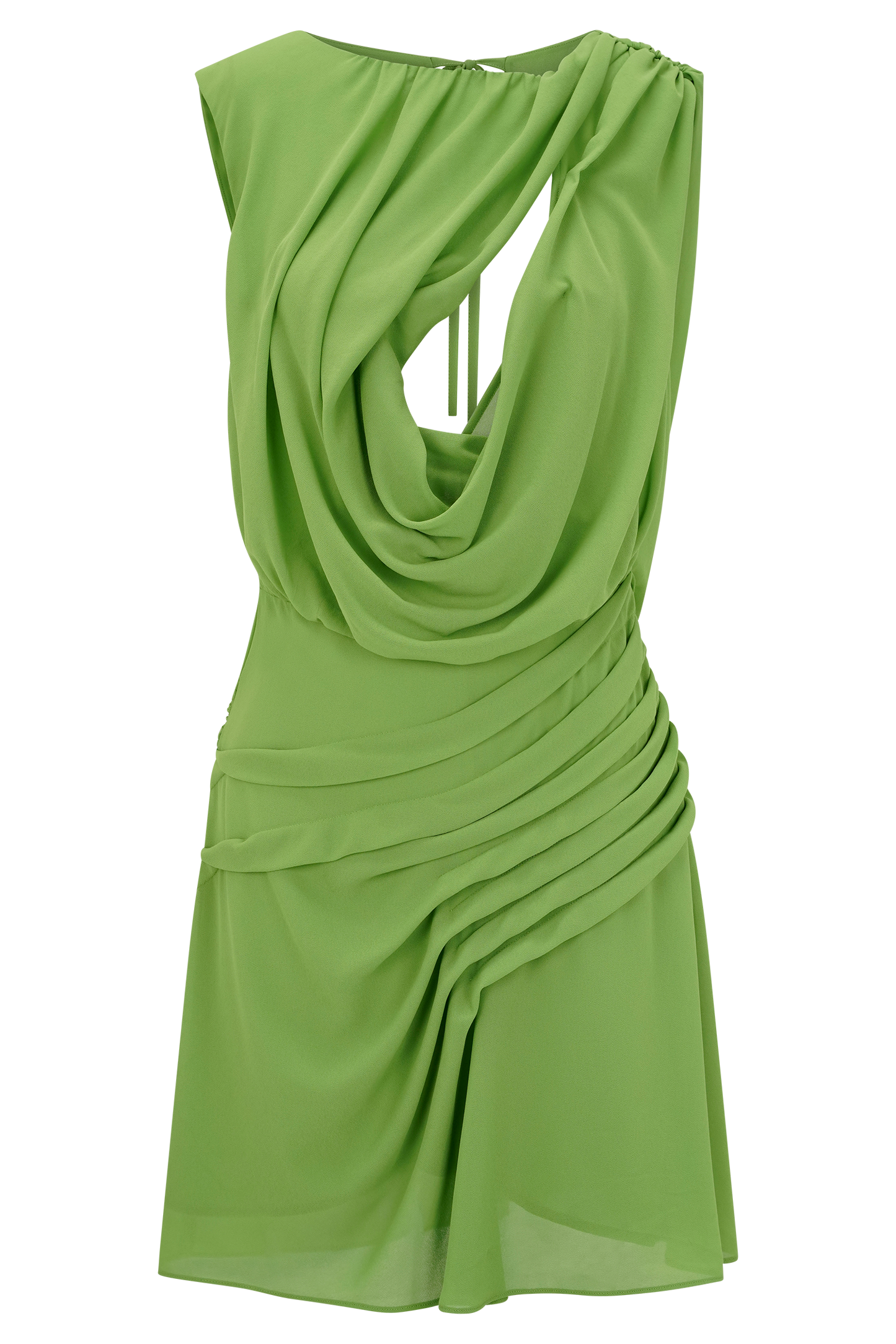 Oria Şifon Mini Elbise - Yeşil
