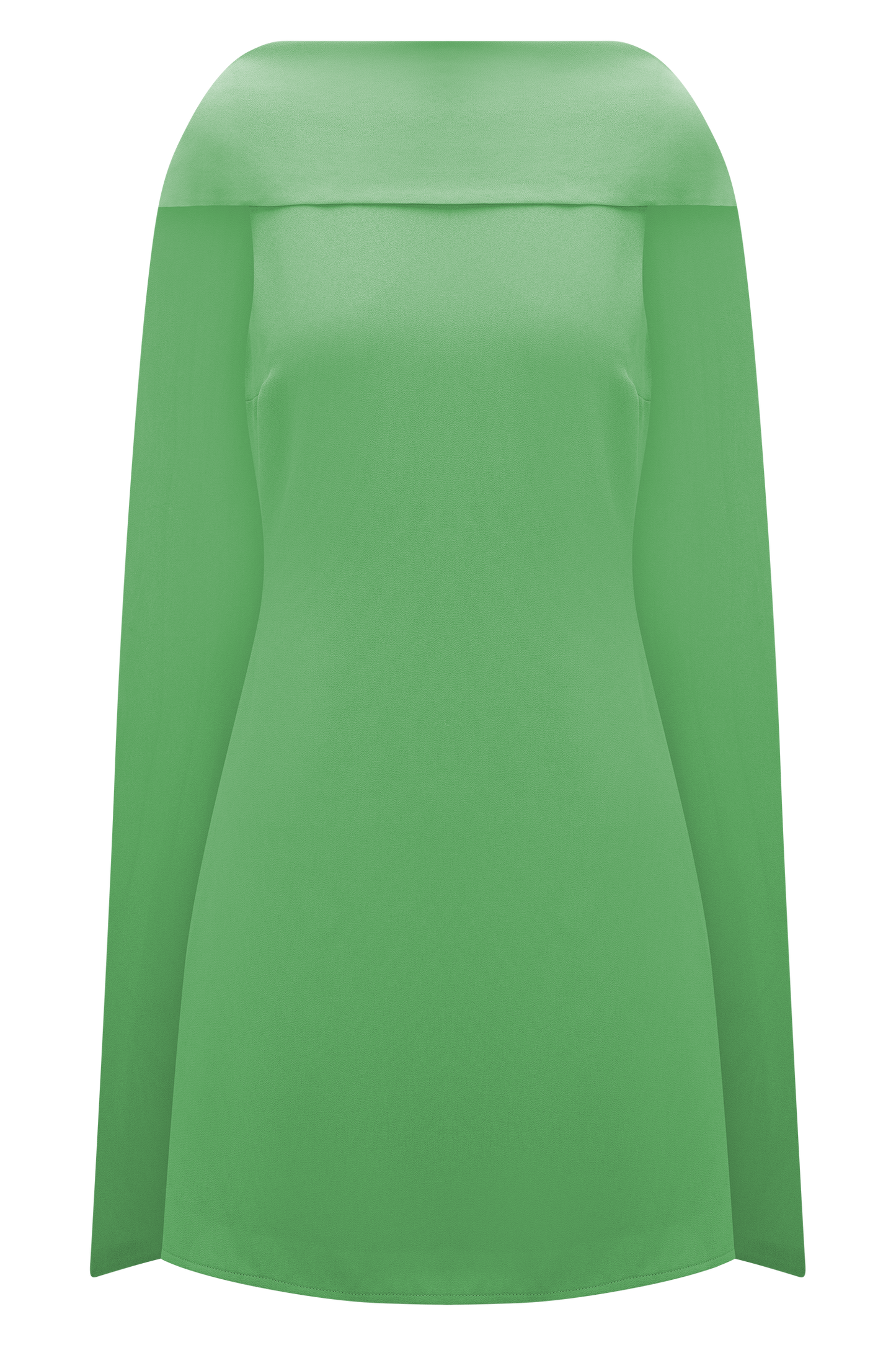 Wynter Eşarp Drapeli Mini Elbise - Yeşil