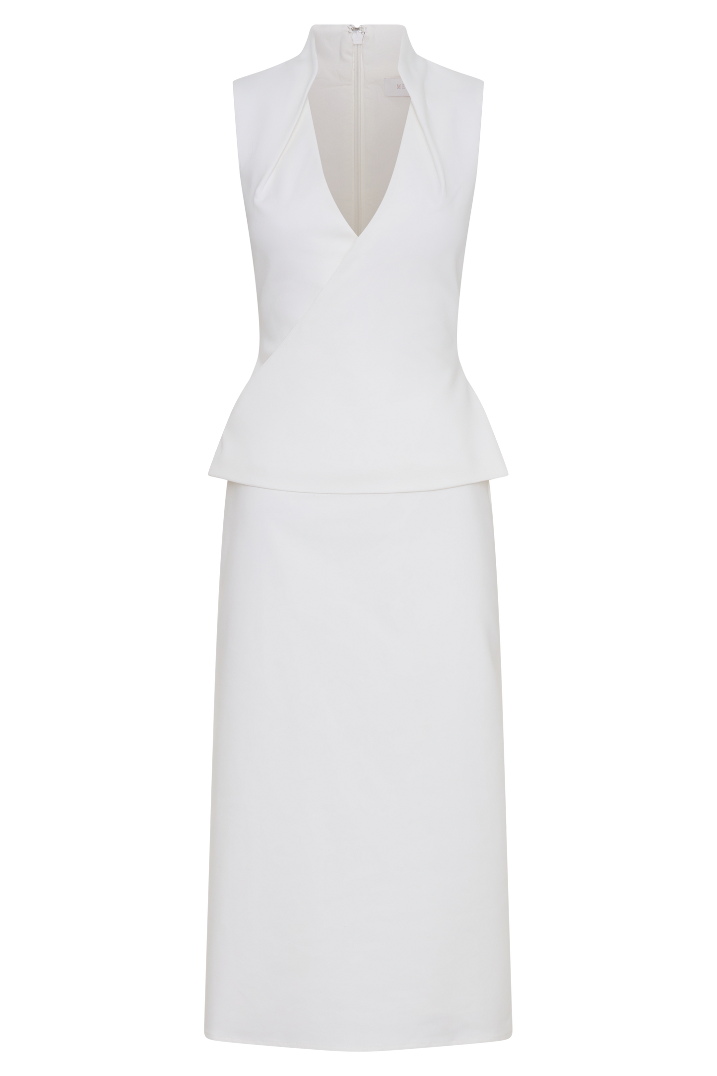 Yanina Pamuklu Halter Midi Elbise - Beyaz