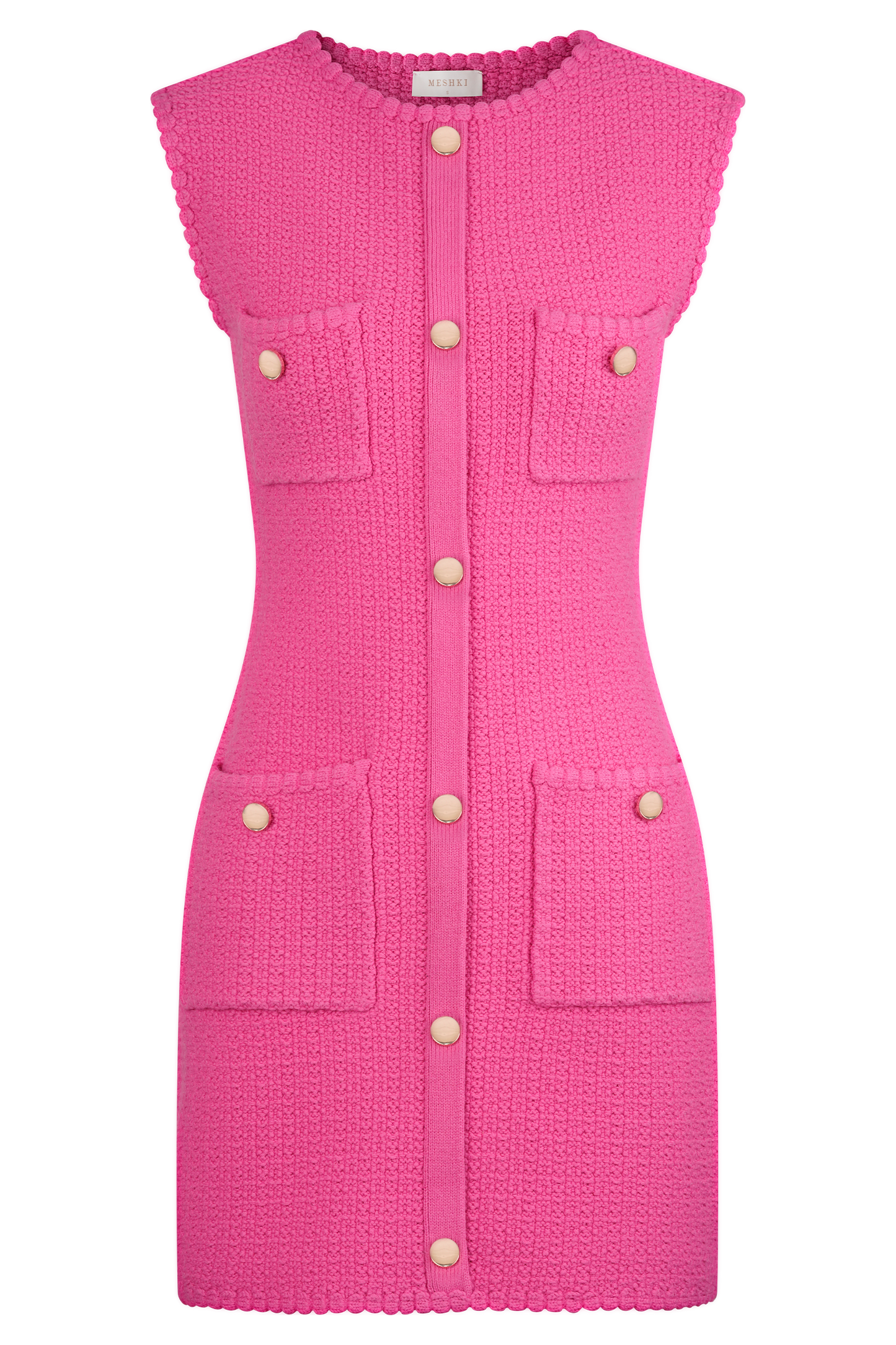 Mia Örgü Mini Elbise - Pembe