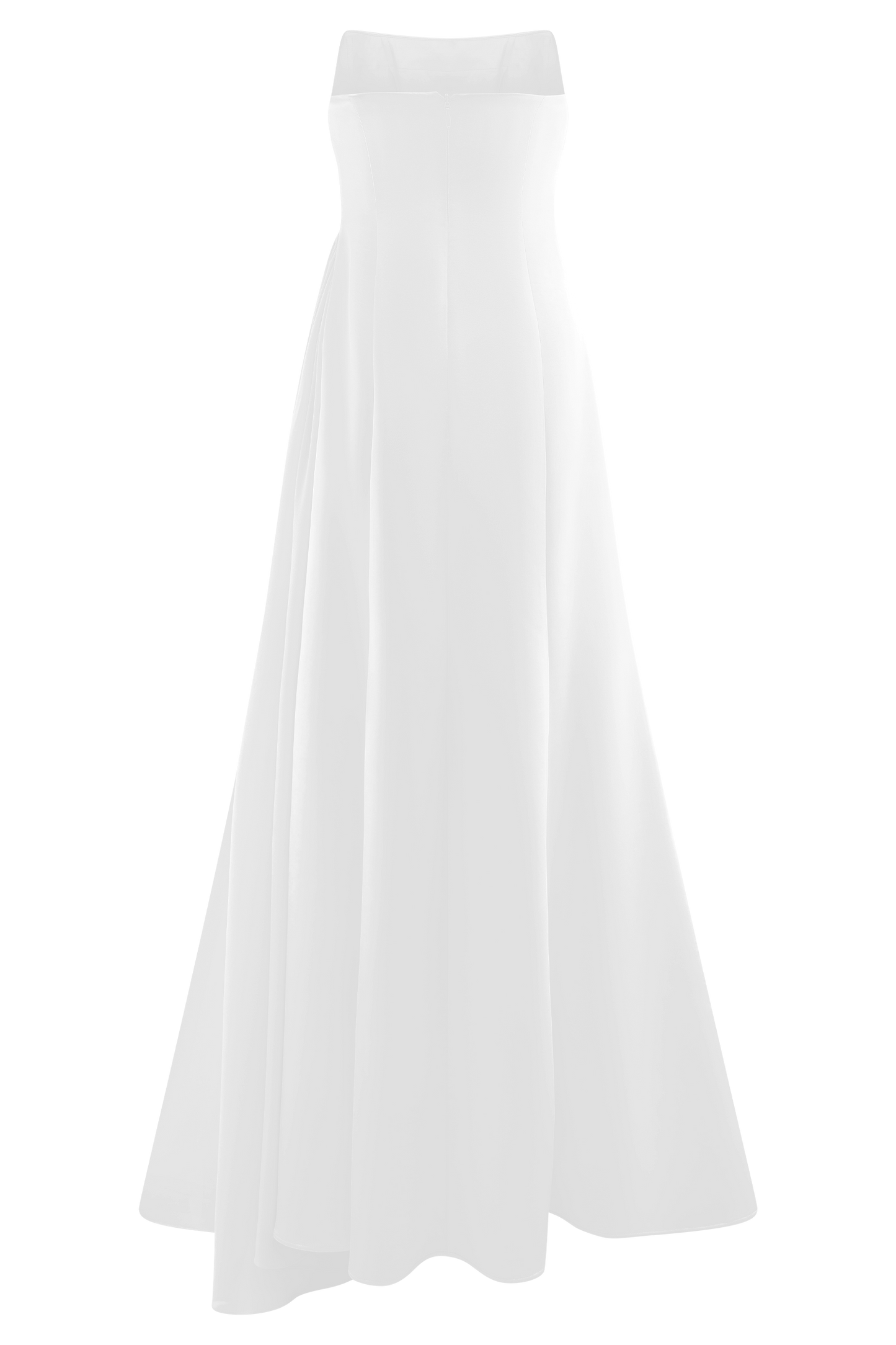 Rosella Saten Straplez Maxi Elbise - Beyaz