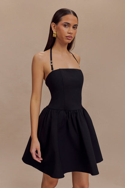 Ruby Halter Mini Elbise - Siyah