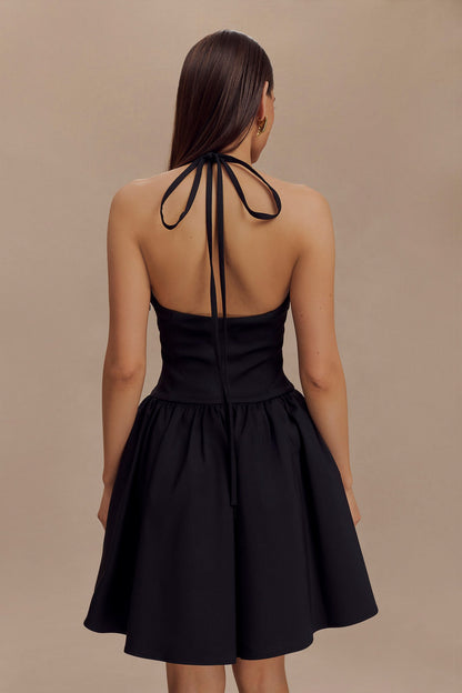 Ruby Halter Mini Elbise - Siyah