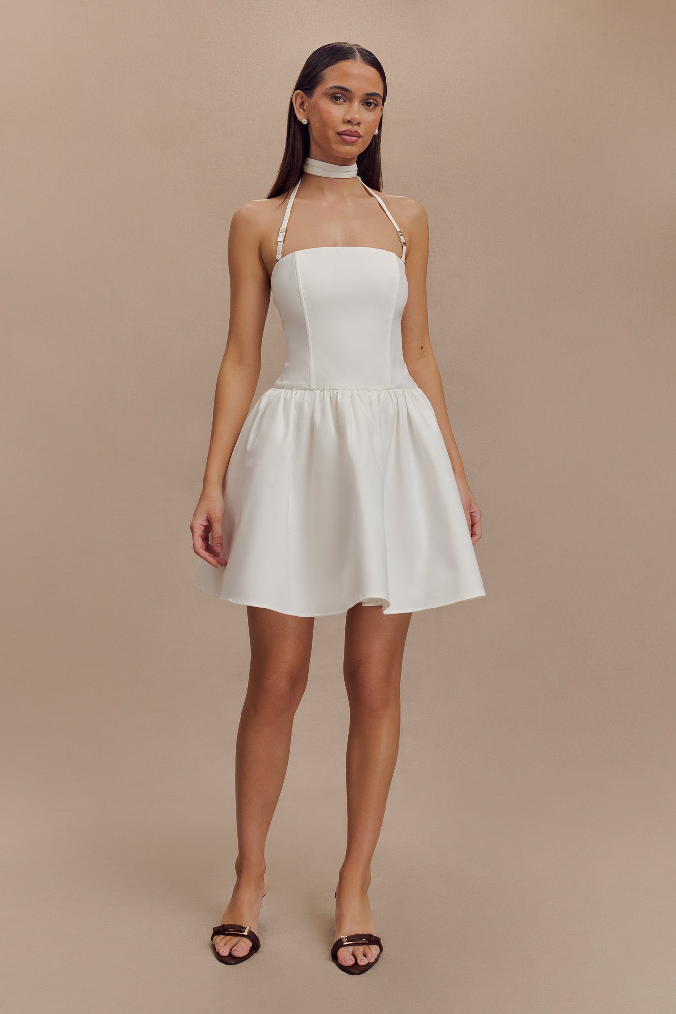 Ruby Halter Mini Elbise - Beyaz