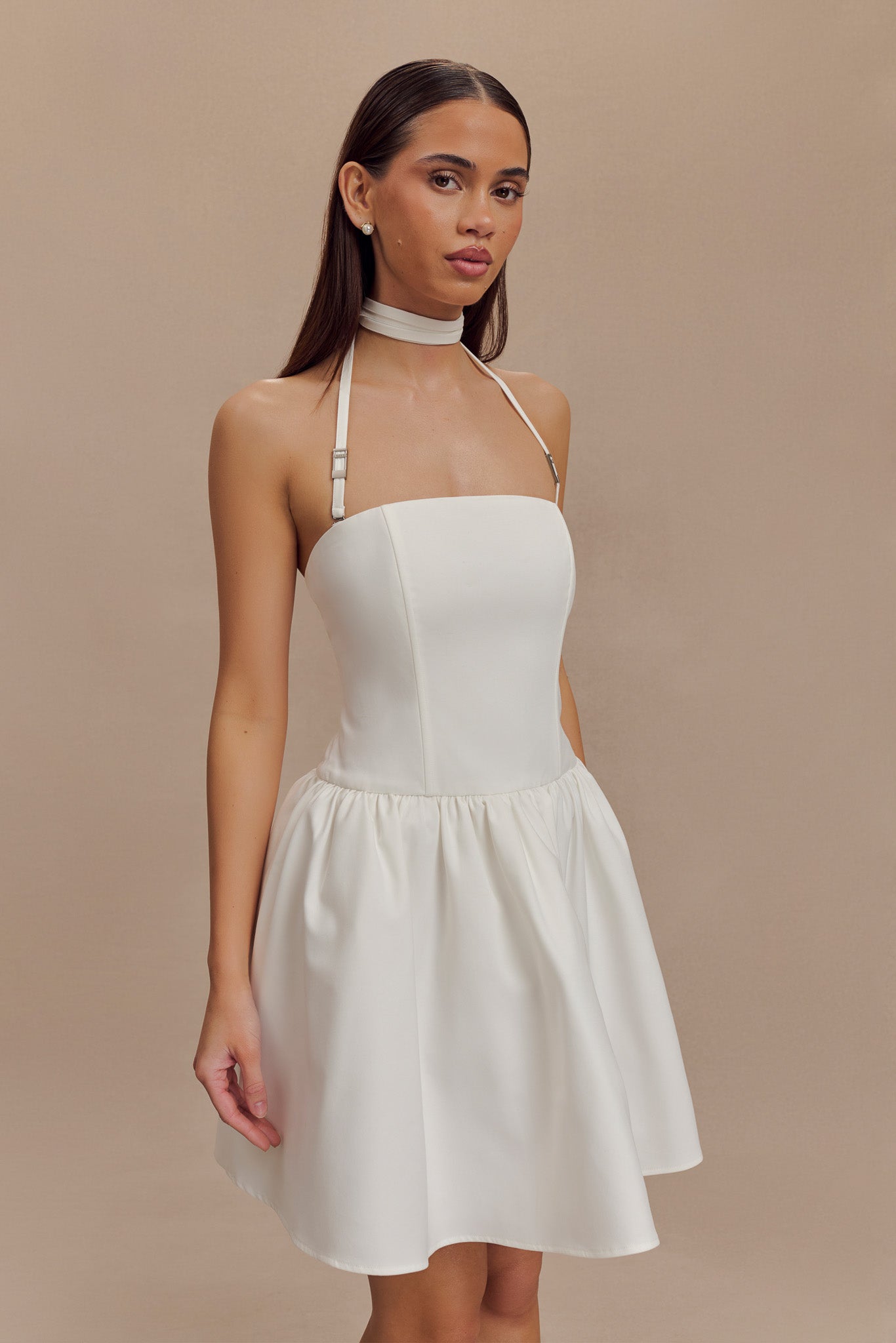 Ruby Halter Mini Elbise - Beyaz