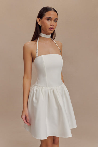 Ruby Halter Mini Elbise - Beyaz