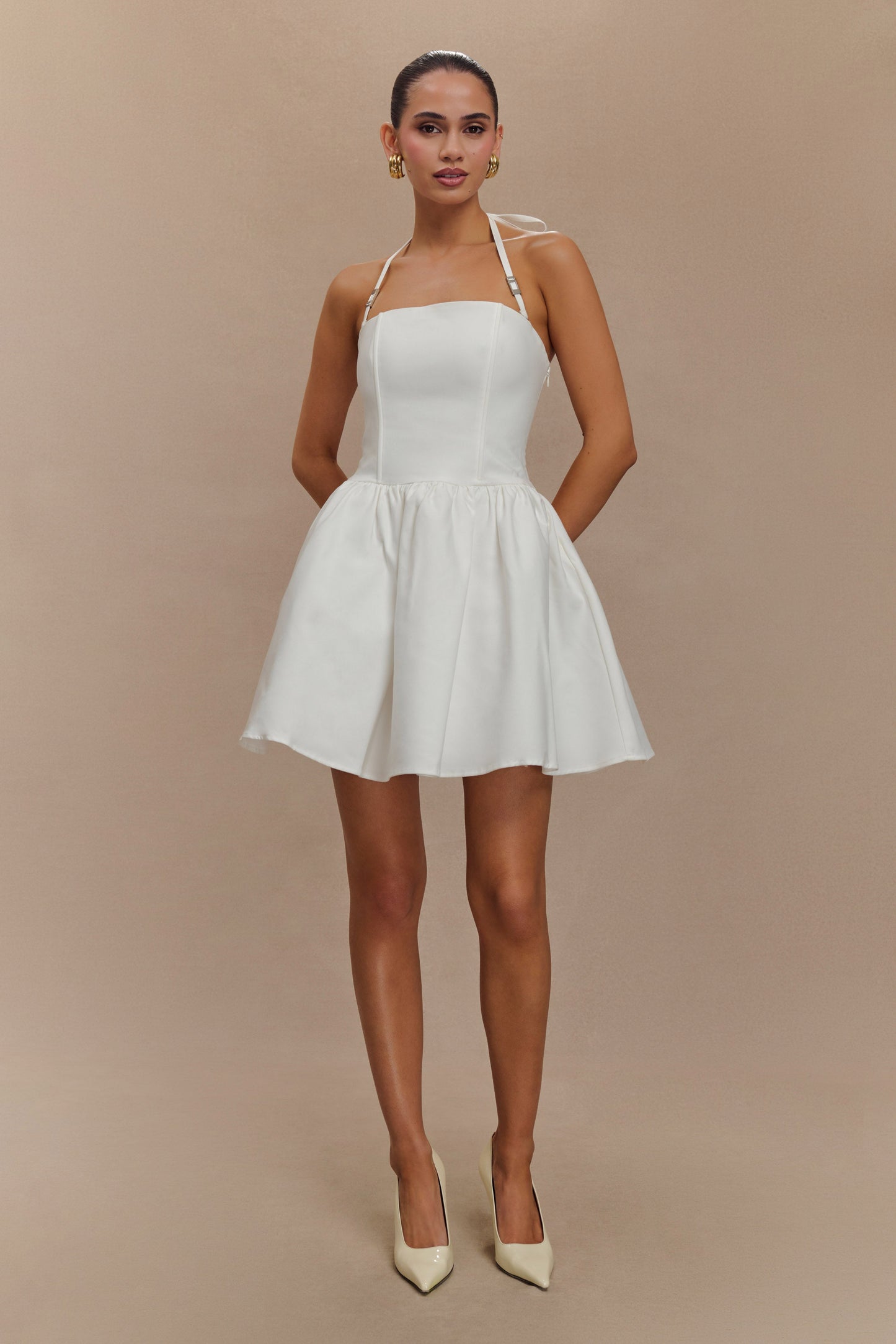 Ruby Halter Mini Elbise - Beyaz
