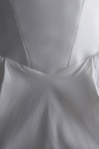 Suzette Taffeta Bow Mini Dress - White