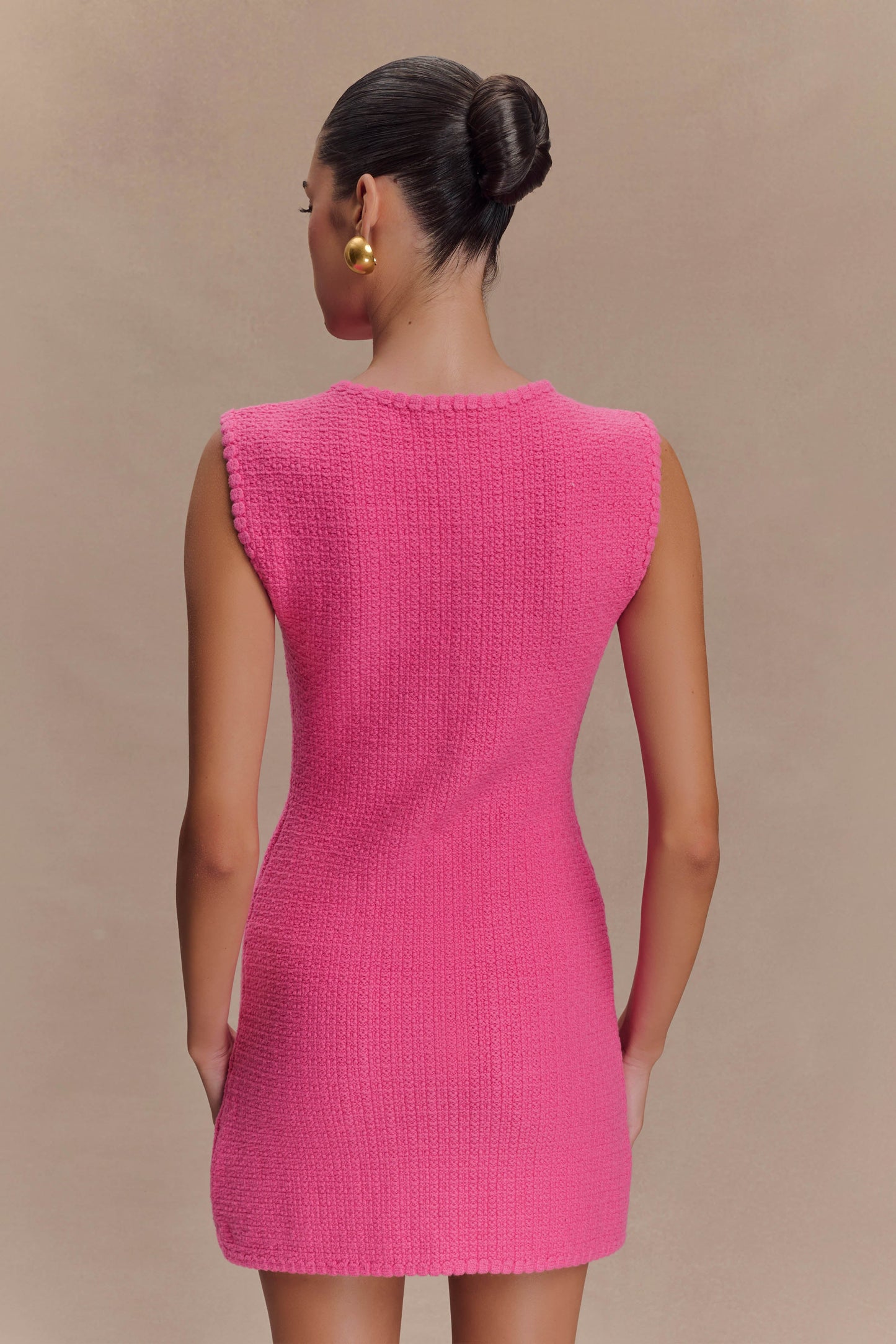 Mia Örgü Mini Elbise - Pembe