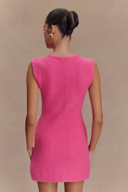 Mia Örgü Mini Elbise - Pembe