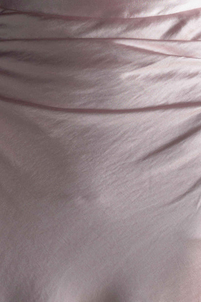 Cedar Strapless Saten Maksi Elbise - Soft Pembe