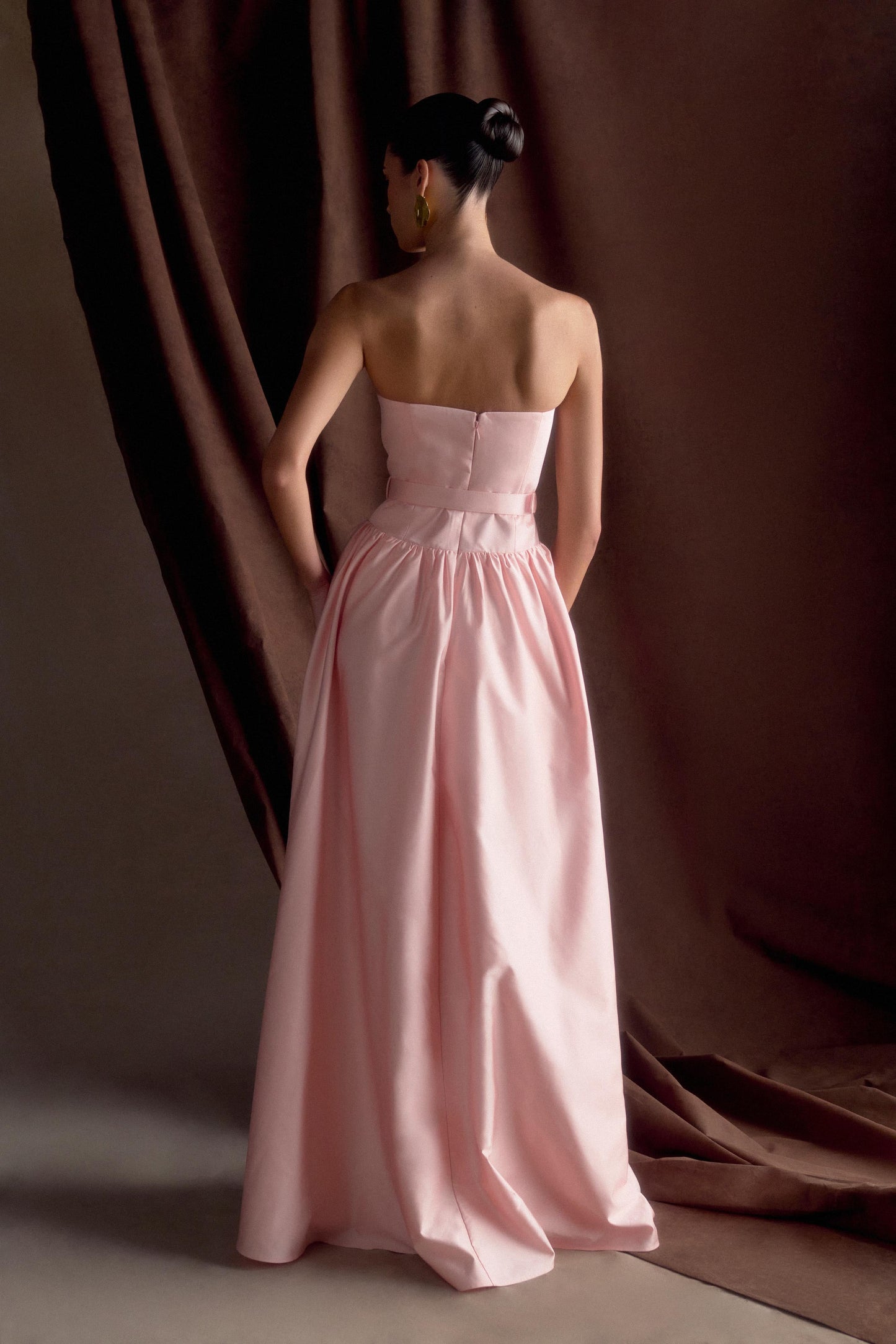 Florence Strapless Kemerli Maksi Elbise - Bebe Mavisi