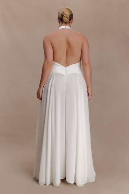 Susan Chiffon Halter Maxi Dress - Ivory