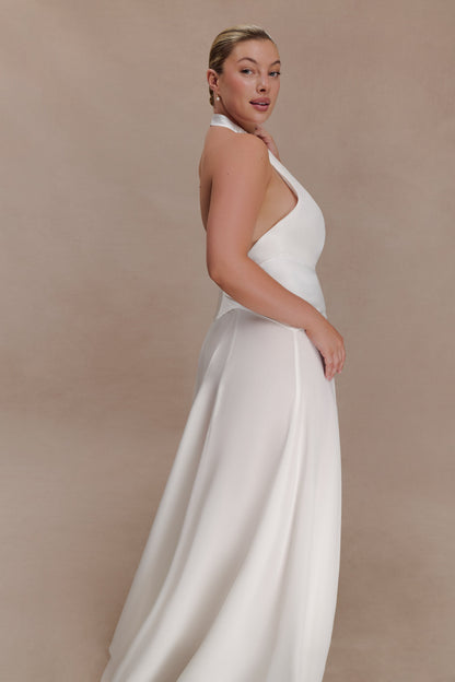 Susan Chiffon Halter Maxi Dress - Ivory