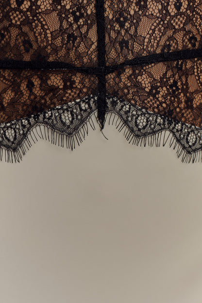 Dinah Lace And Satin Maxi Dress - Black/Ivory