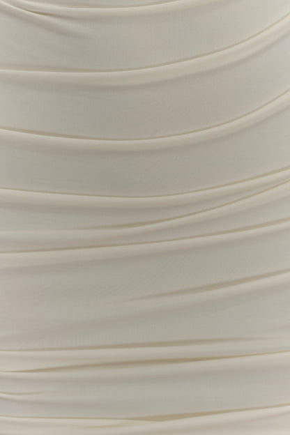 Camila Ruched Halter Midi Dress - Ivory