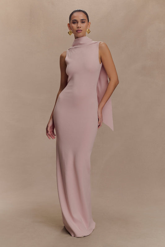 Darby Knit Scarf Maxi Dress - Pale Pink