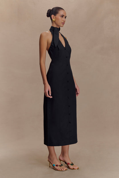 Simona Halter Boyunluk Midi Elbise - Siyah
