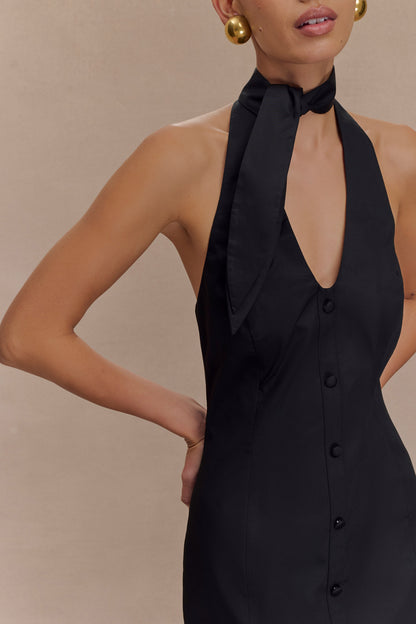 Simona Halter Boyunluk Midi Elbise - Siyah