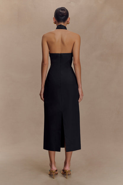 Simona Halter Boyunluk Midi Elbise - Siyah