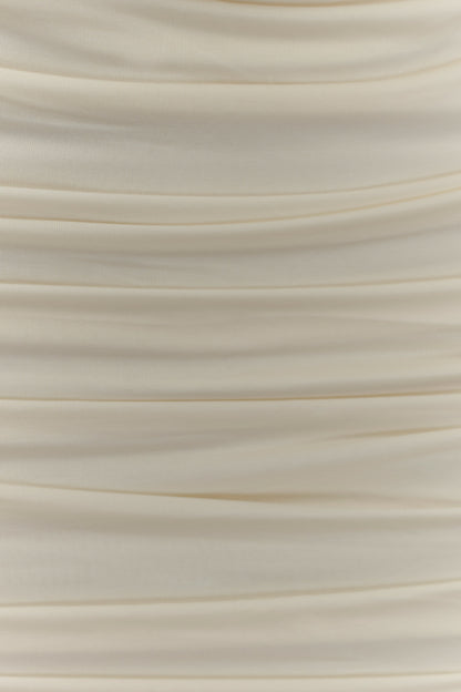 Astraeus Beaded Cowl Mini Dress - Ivory