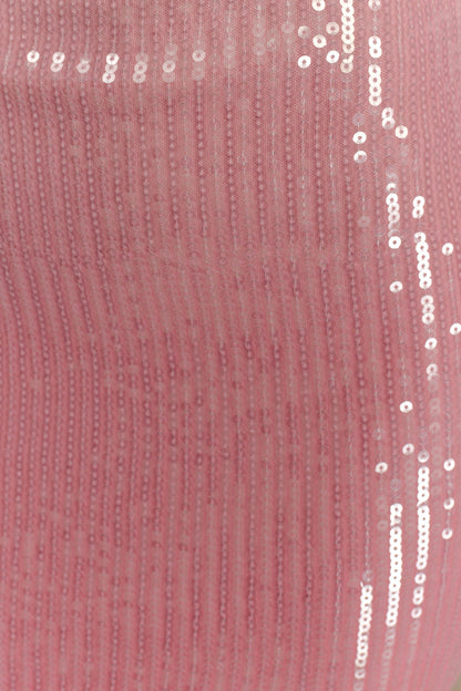Mora Payetli Mini Elbise - Ombre Pembe