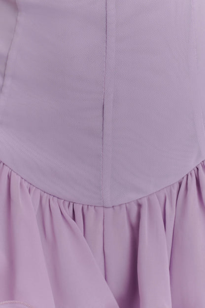 Calantha Ruffle Mesh Mini Dress - Lilac