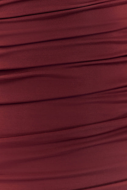 Hayden Long Sleeve Plunge Maxi Dress - Wine