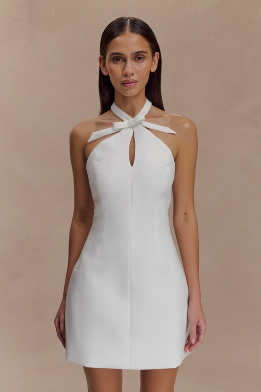 Freya Halter Fiyonk Mini Elbise - Krem