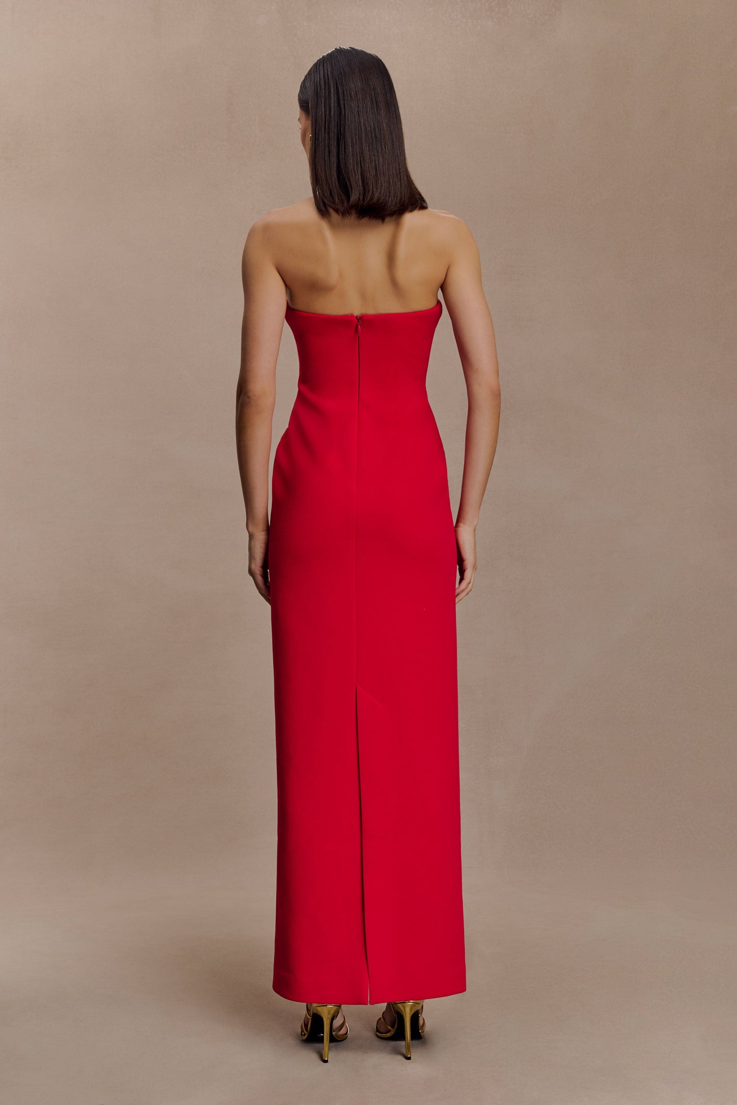Lianne Strapless Maksi Elbise - Kırmızı