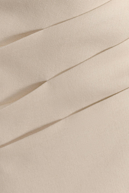 Helena One Shoulder Linen Mini Dress - Natural Beige