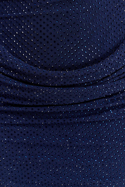 Mattea Diamante Mini Dress With Scarf - Navy