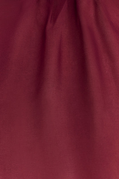 Nimah Chiffon Ruffle Mini Dress - Wine