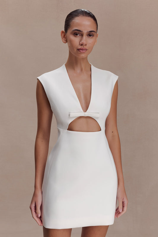 Victoria Cut Out Takım Mini Elbise - Krem