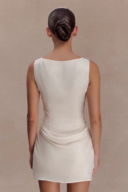 Bexley Draped Mini Elbise - Krem