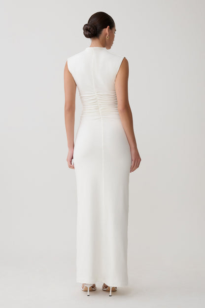 Elliot High Neck Sleeveless Maxi Dress - White