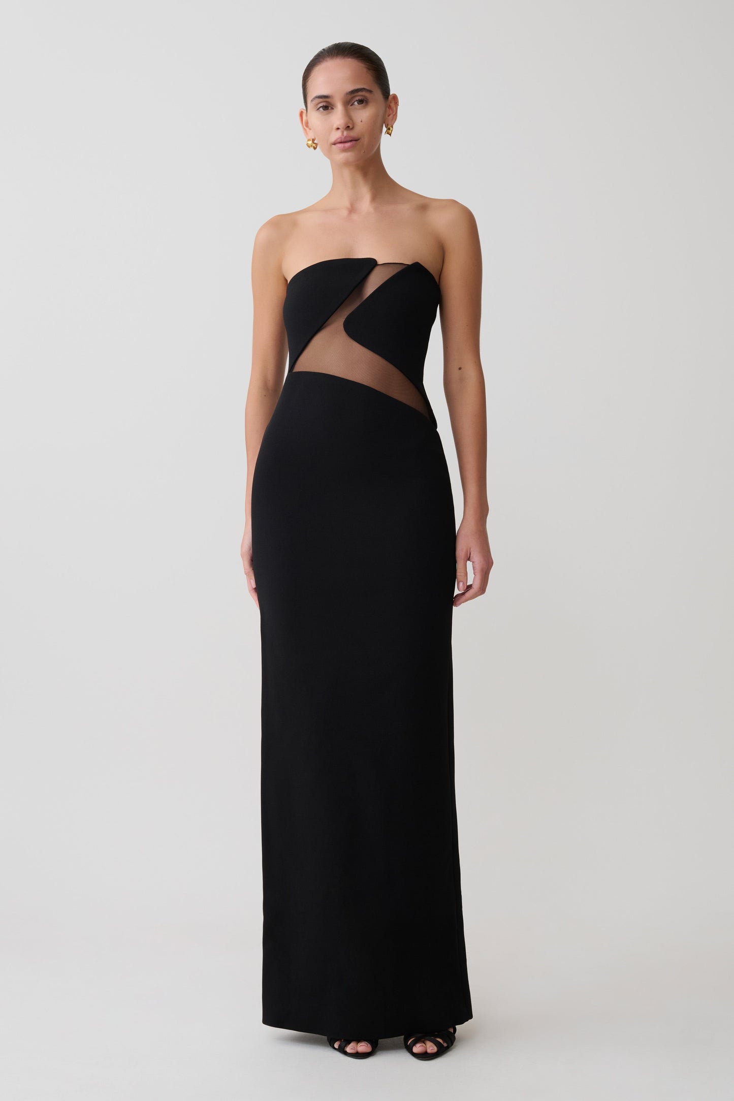 Lianne Strapless Maksi Elbise - Siyah