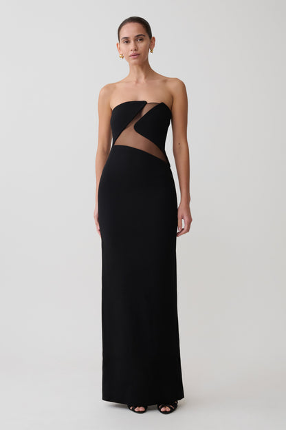 Lianne Strapless Maksi Elbise - Siyah