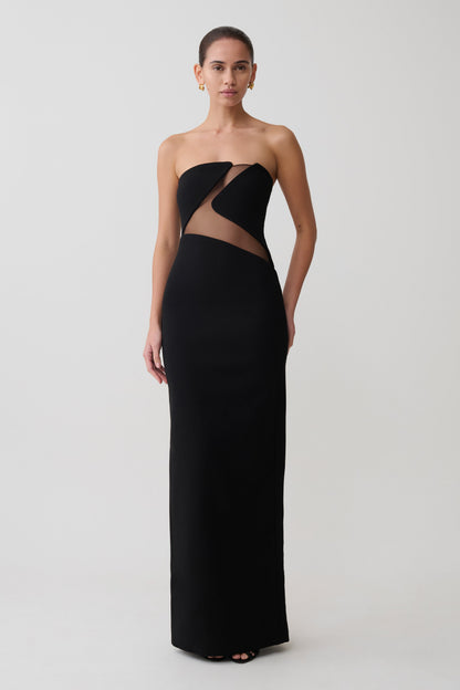 Lianne Strapless Maksi Elbise - Siyah
