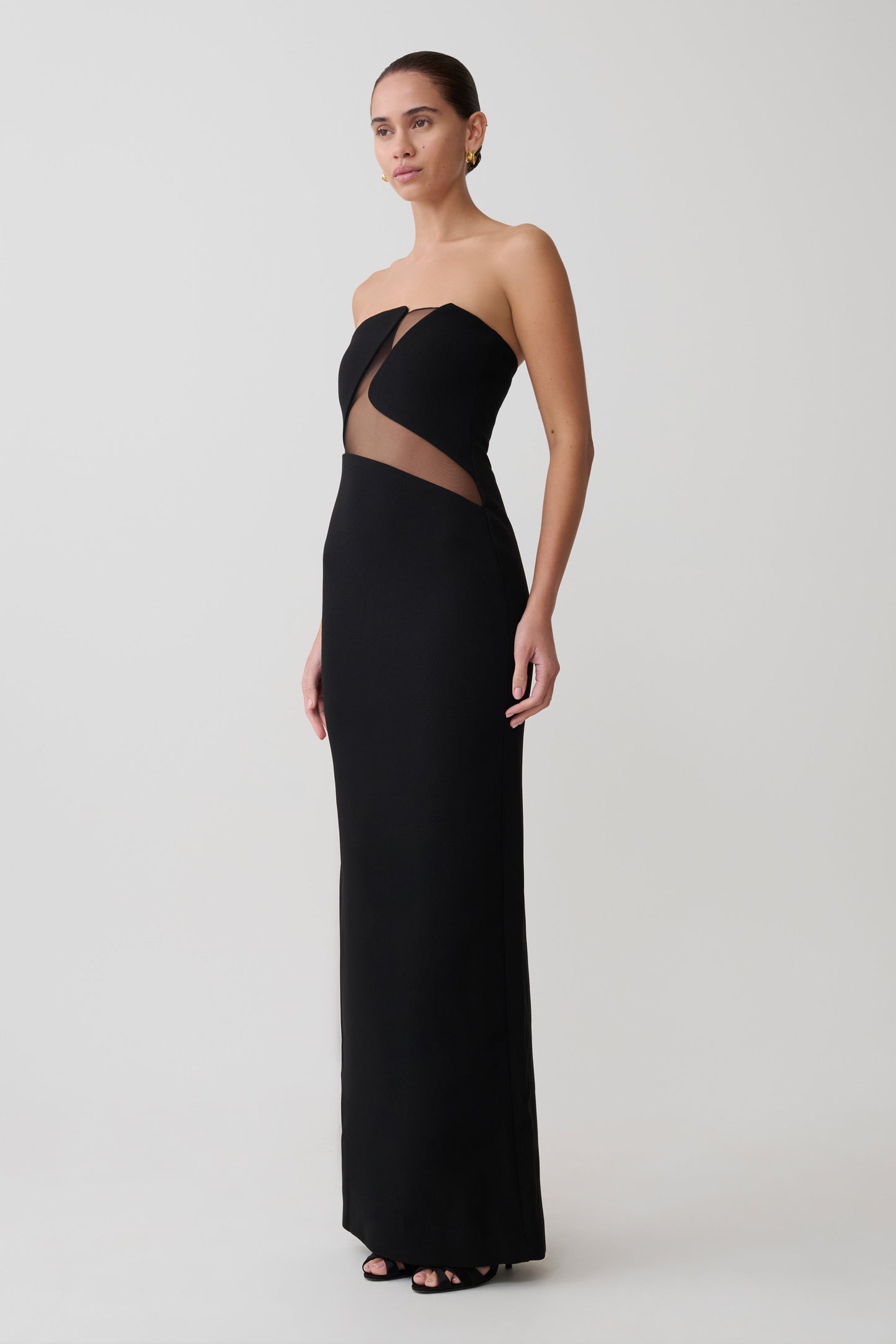 Lianne Strapless Maksi Elbise - Siyah
