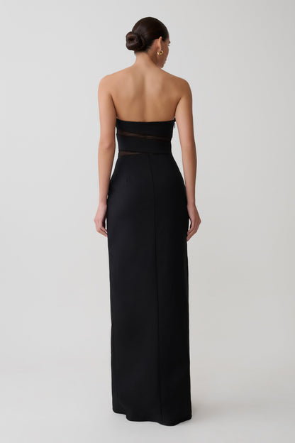 Paulina Cut Out Strapless Maxi Dress - Black