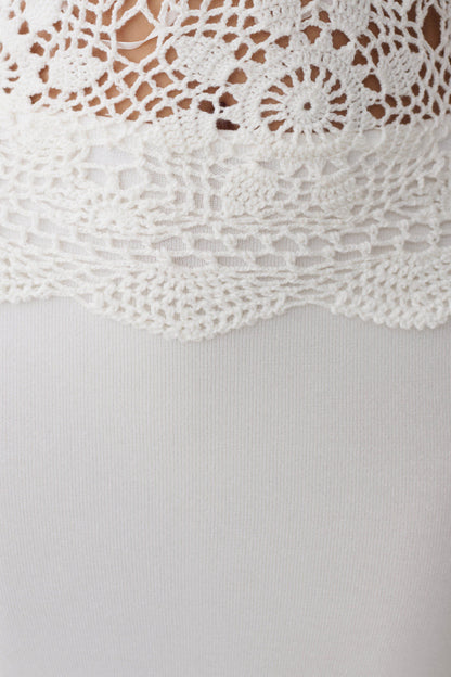 Tessie Knit & Crochet Maxi Dress - Ivory