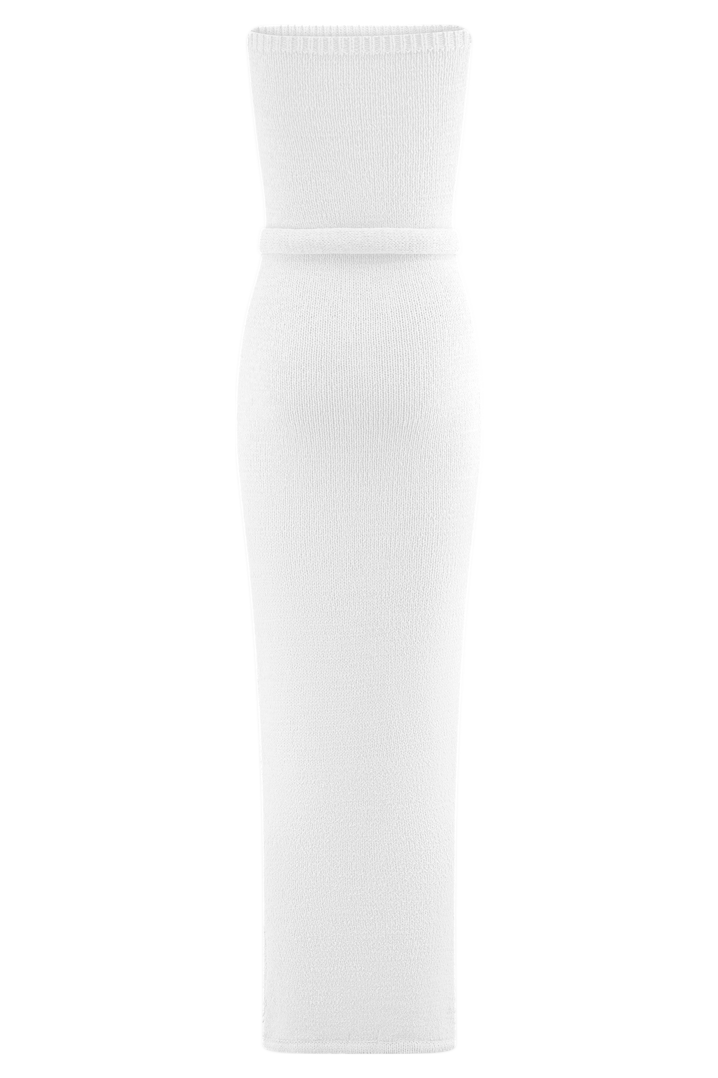 Andrea Strapless Örgü Maksi Elbise - Beyaz
