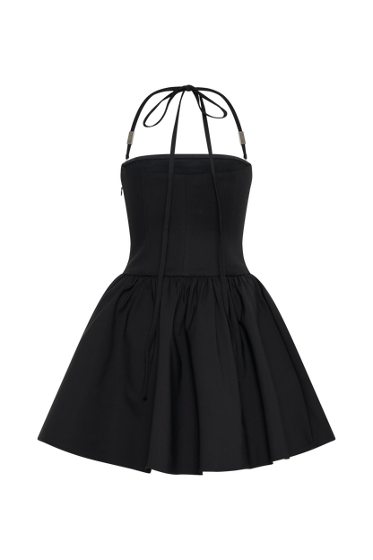 Ruby Halter Mini Elbise - Siyah