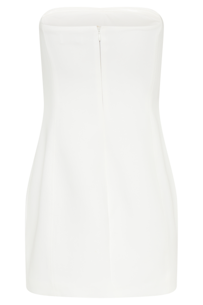 Maci Krep Mini Elbise - Beyaz