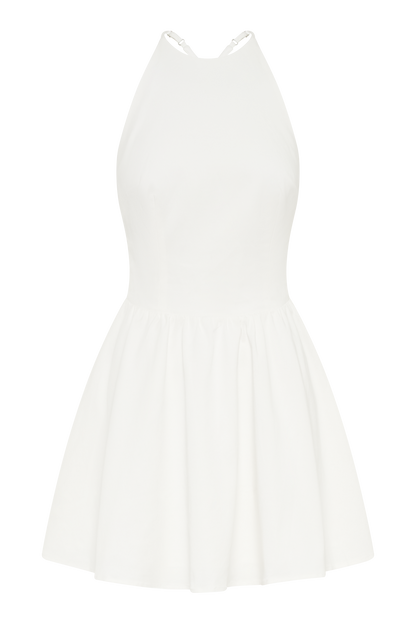 Carolina Cotton Halter Mini Dress - White